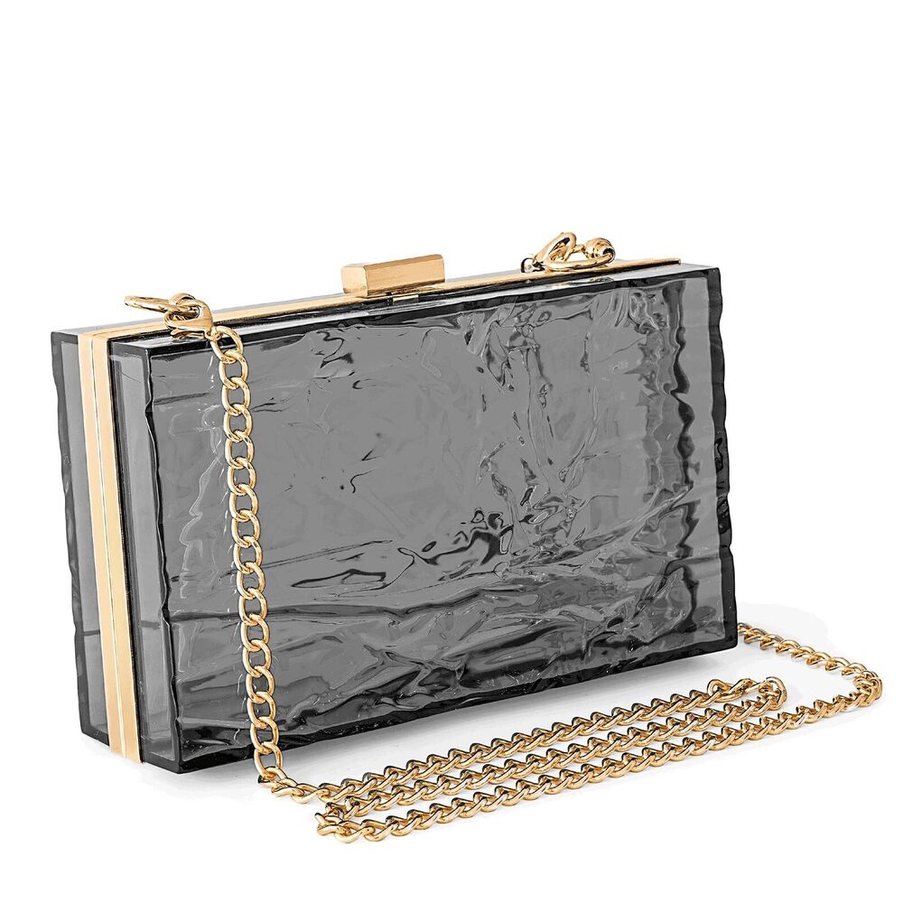 3454 Clear Purse Acrylic Evening Bags clear clutch purse Ripple Shaped